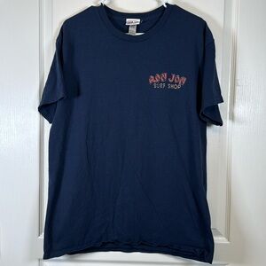 RON JON SURF SHOP Las Vegas Navy Blue Graphic Skate Shirt Size Large EUC #1237